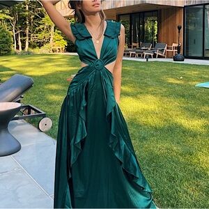 Elegant Green Cutout Dress